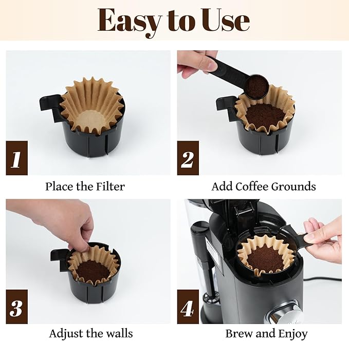 Disposable Coffee Paper Filter, 150 PCS Unbleached Coffee Filters Compatible with Ninja Pod & Grounds Specialty Single-Serve Coffee Maker, Paper Filters for Ninja PB051 PB041 Coffee Maker