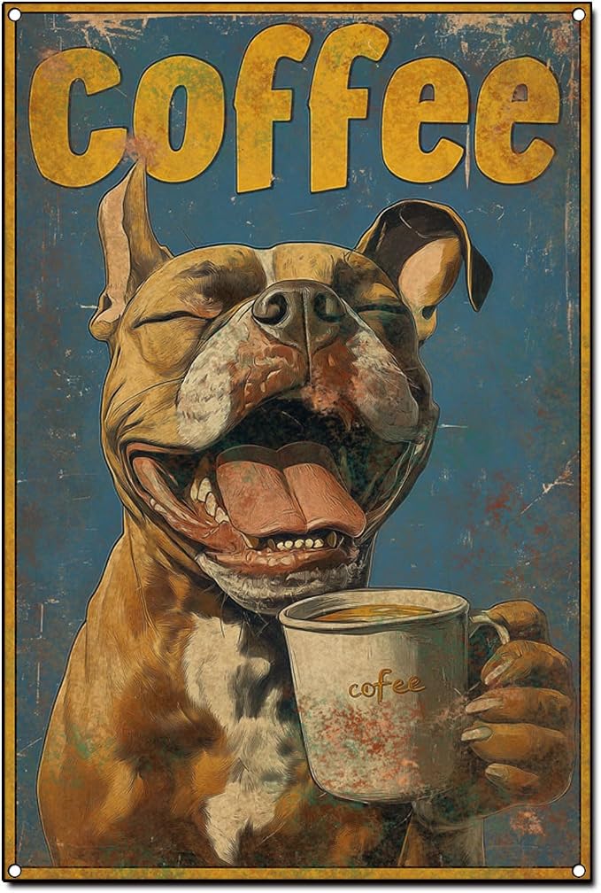 Funny Vintage Coffee Lovers Tin Sign Collection Wall Art – Retro Wall Decoration For Cafe Bar/Garage/Man Cave/Kitchen, 8x12 Inches (M, 12X8X0.08 IN) by Unknown