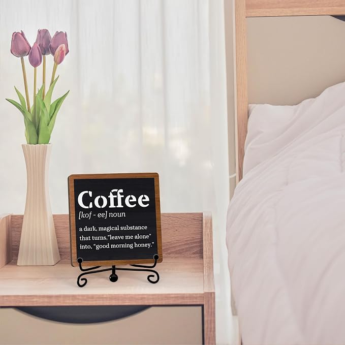 Coffee Bar Decor For Bar, Funny Cute Coffee Signs For Station Cafe Shop, Table Desk Kitchen Shelf Corner Decorations And Accessories (coffe-04) - Image 3
