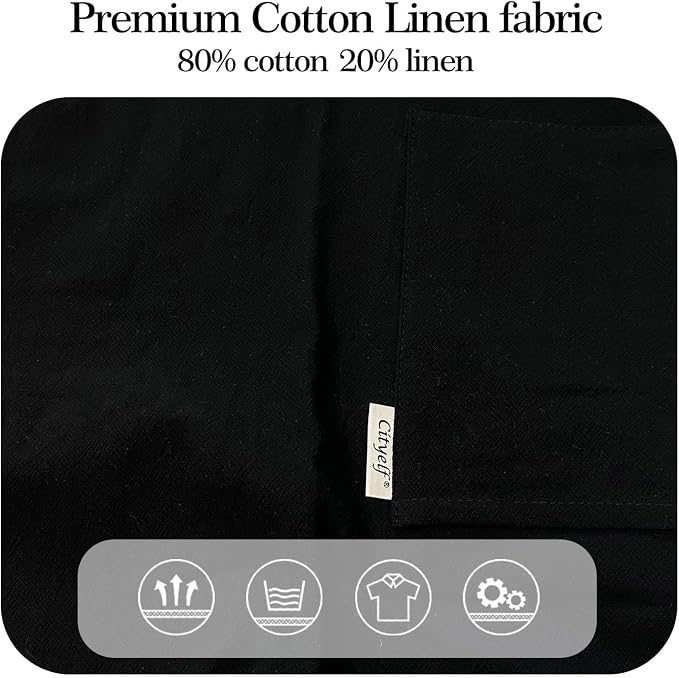 Cityelf Half Apron for Women Men Cotton Linen with 2 Large Pockets Waist Short Bistro Server Aprons Waiter Waitress Unisex - Image 7