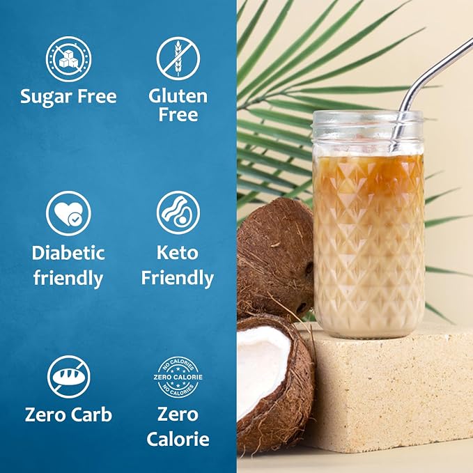 Syruvia Sugar Free Coffee Syrup, Coconut Flavored Syrup for Drinks, Lattes, and Desserts – 25.4 fl oz, With Pump - Image 4
