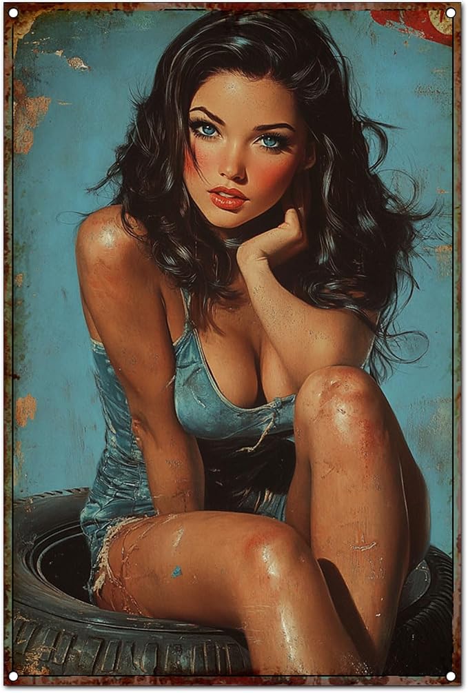 Original Vintage Tin Sign Wall Art - Antique Style Motorcycle Club Decorations Artwork - Funny Retro Metal Decor for Home, Cafe, Bar, Office, Garage, Man Cave, 8x12 Inches (P - intention, 8x12x0.1 IN) by Unknown