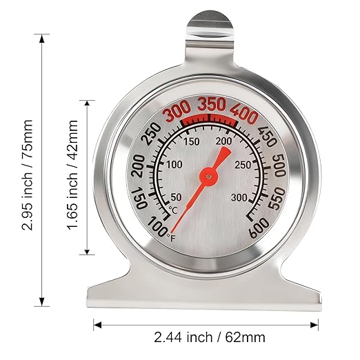 CloudHand Oven Thermometer 50-300°C/100-600°F Electric/Gas Oven Temperature Gauge Baking Thermometer Stainless Steel Instant Read Thermometer for Cooking
