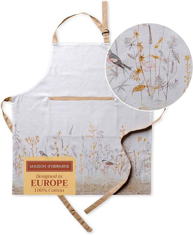 Maison d' Hermine 100% Cotton Apron for women with Pocket Kitchen Chef Apron for Men Cooking Mothers Day Gifts by MaisondHermine
