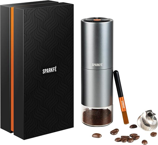 Portable Electric Coffee Grinder, Rechargeable Wireless Handheld Grinder with Stainless Steel Conical Burr, Adjustable Grind Settings, for Espresso, Moka, Pour Over, French Press, Cold Brew