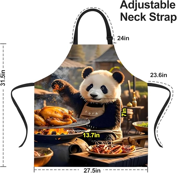 Funny Cat Apron with 2 Pockets Waterproof for Men Women Kitchen Garden Decor - Image 3