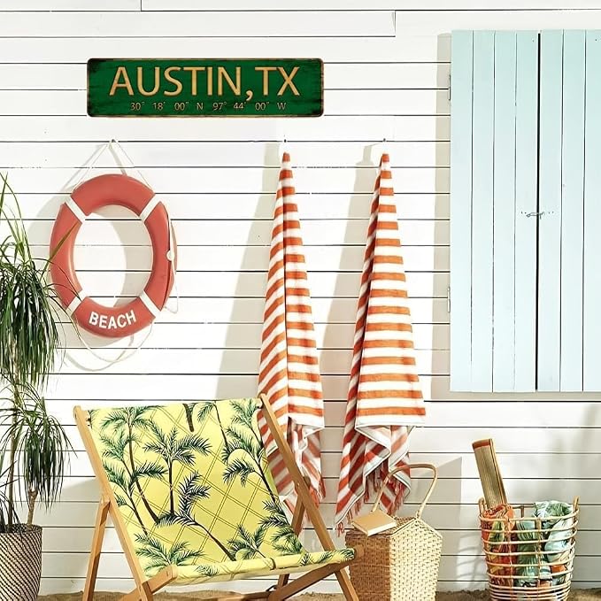 Vintage Metal Tin Sign AUSTIN,TX 4''x16'' inch, Street Sign for Home, Restaurant, Bar, Cafe, Garage - Retro Wall Decor Plaque" - Image 3