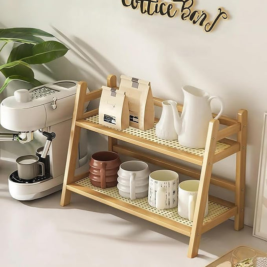 Coffee Station Organizer, Mug Holder Countertop, Kitchen Counter Shelf for Tea Coffee Bar Accessories, Matcha Stand, Cup Display, Condiment Storage Rack (patent pending) by decorativestoragesolutions
