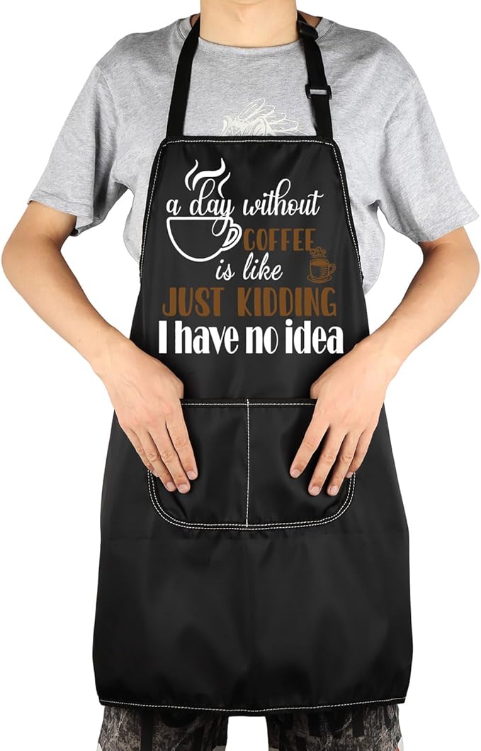 JNIAP Coffee Apron for Barista - Themed Apron for Coffee Shop, Server, Lover Gift