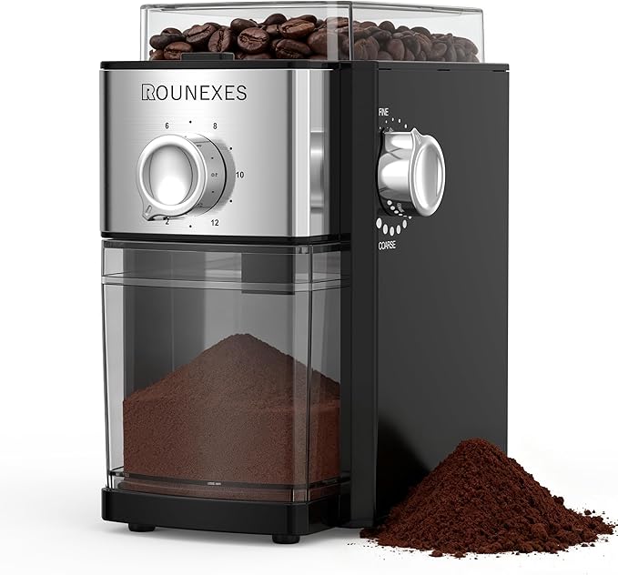 Burr Coffee Grinder Electric, Coffee Beans Grinder for Home Use, Burr Mill Grinder with 17 Precision Settings– for Espresso, Pour Over & Cold Brew