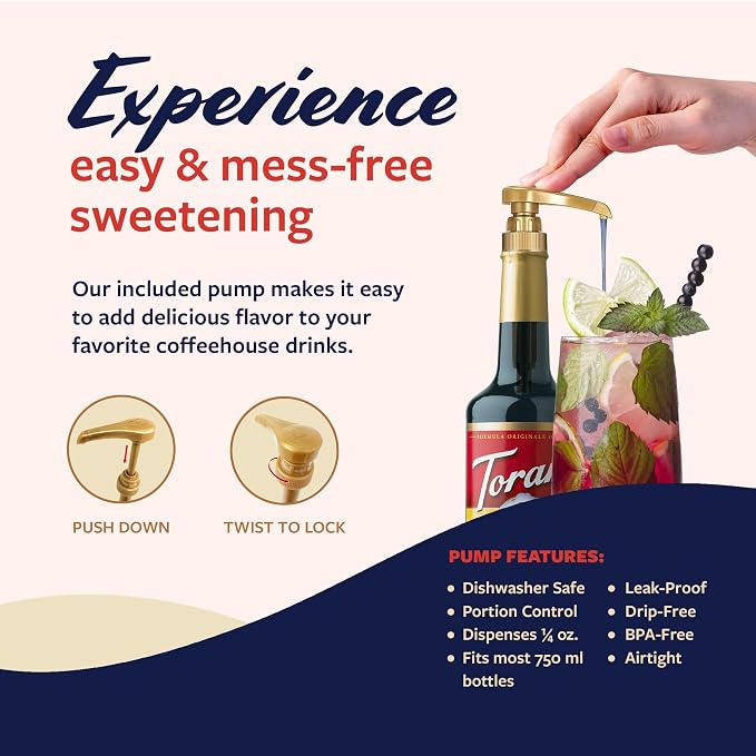 Torani Blueberry Syrup for Drinks, Flavoring for Iced Tea, Lemonade, Sodas, and Cocktails, Glass Bottle with Pump Included, 25.4 Fl Oz - Image 5