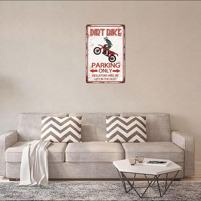 Dirt Bike Accessories For Boys Room Decor Tin Metal Signs - Motorcross Gifts For Men Dirt Bike Birthday Party Supplies Decorations Dirtbike Stuff For Bedroom Garage Bar Yard Fence Wall Decor 12x8 Inch - Image 2
