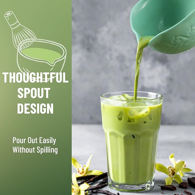 510mL Matcha Whisk Set: 8 Pcs Complete Ceramic Matcha Kit with Bamboo Chasen & Bowl - Frothy Tea Ceremony, Romantic Morning Ritual - Valentine's Gift for Beginners & Experts