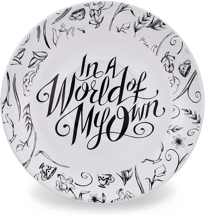 Disney Alice In Wonderland World of My Own 12-ounce Ceramic Teacup and Saucer Set | Tea Party Gift Set For Coffee, Espresso, Mocha, Latte | Cute Gifts and Collectibles