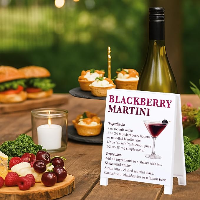 Blackberry Martini Recipe Rustic Bar Decor for Home Cafe Farmhouse Cocktail Sign for Kitchen Bar Cart Accessories Mixology Christmas Gift for Bartender Men Women Couple - 5.59 x 4.33 inch Acrylic Sign - Image 3