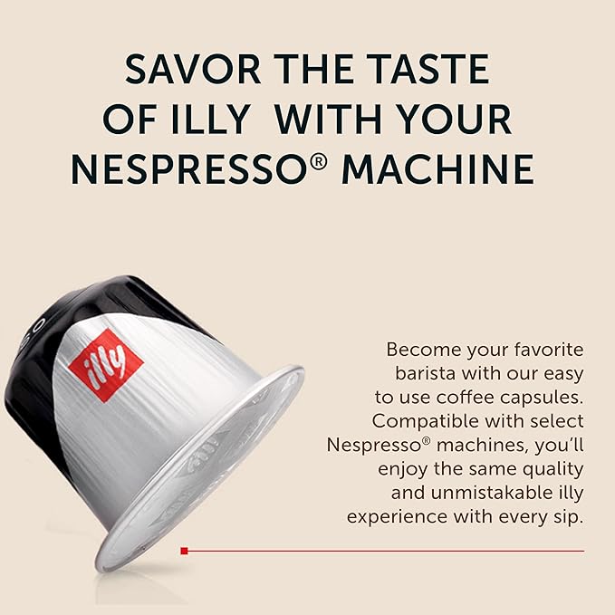 illy Espresso Compatible Capsules, Coffee Pods for Nespresso Original Line Machine, Forte Dark Roast, 100% Arabica, Premium Italian Coffee, Single Serve, 10 Count, 5 Pack