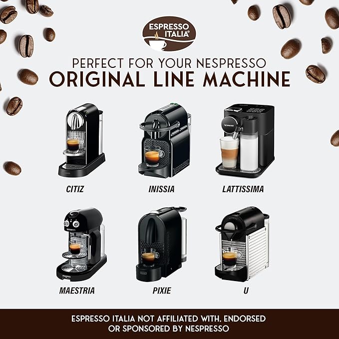 FORTE Espresso Pods for Nespresso Original Line - 12/12 Intensity Italian Roast - 100% Food-Grade BPA-Free Capsules for Home & Office Machines - Bold Ristretto Blend with Thick Crema