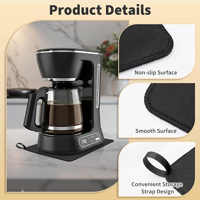 Sliding Pad for BLACK+DECKER Split Brew 12-Cup Digital Coffee Maker (CM0122)(13.8"×9.5")- Smooth Glide with Anti-Slip Base - Perfect Accessories Fit for Iced or Hot Coffee Machine