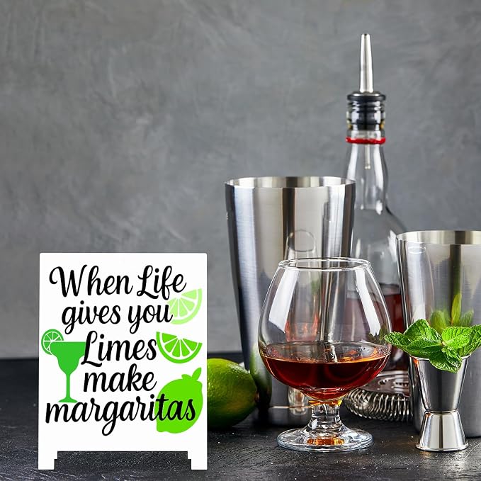 When Life Gives You Limes Make Margaritas Bar Decor Sign Funny Coffee Bar Accessories Plaque for Home Pub Lounge Man Cave Party Decoration for New Couples Drink Lovers & Bartenders Christmas Gifts - Image 4