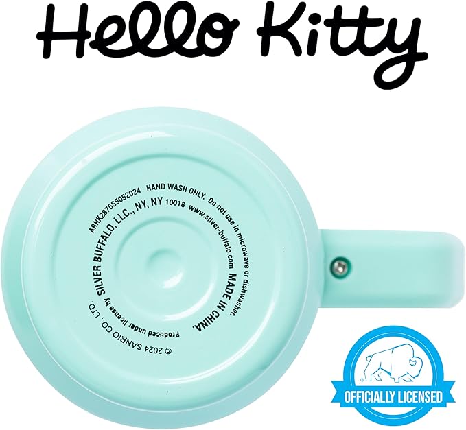 Silver Buffalo Sanrio Hello Kitty Kawaii Strawberry, Pineapple, and Rainbows Double Walled Stainless Steel Tumbler with Handle and Straw, Fits in Standard Cup Holder, 40 Ounces