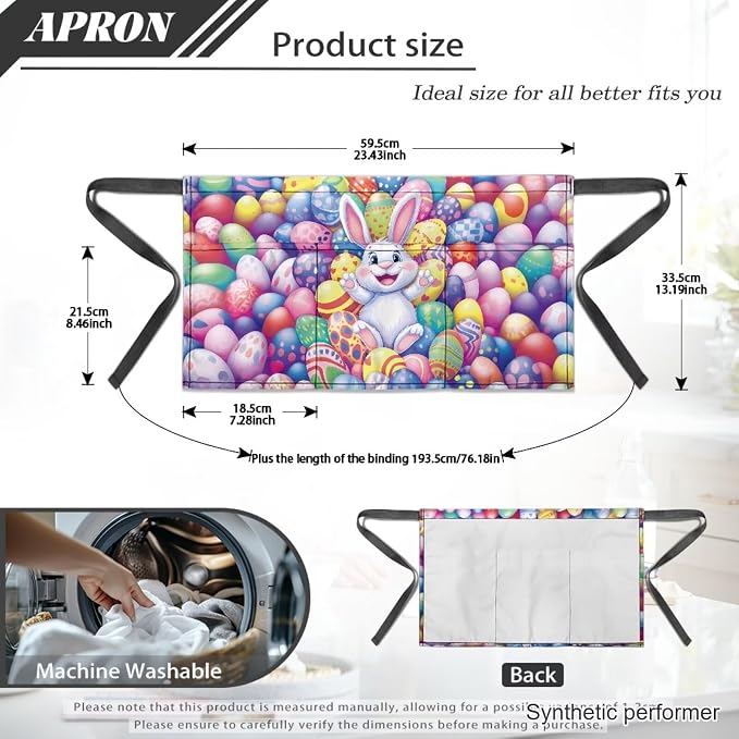 Waist Apron with 3 Pockets Waterproof 13 Inch Short Half Waist Aprons Women Men Server Aprons Waitress Waiter Apron - Image 7