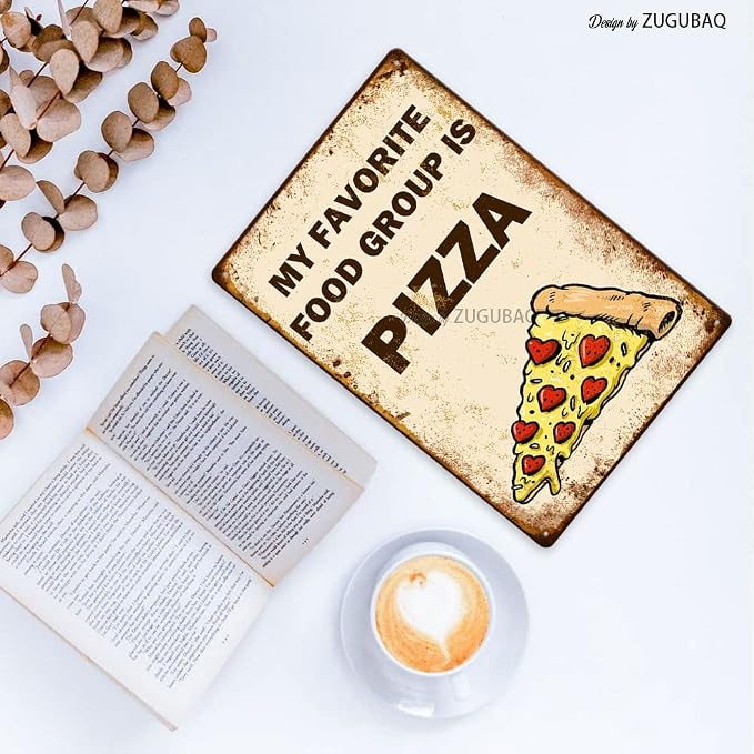 Pizza Tin Signs Vintage Metal Sign Funny Food Art Printing Poster Wall Decor for Home Kitchen Bar Restaurant Cafe Pub Indoor Outdoor 12x8 Inch Hanging Plaque - Image 4