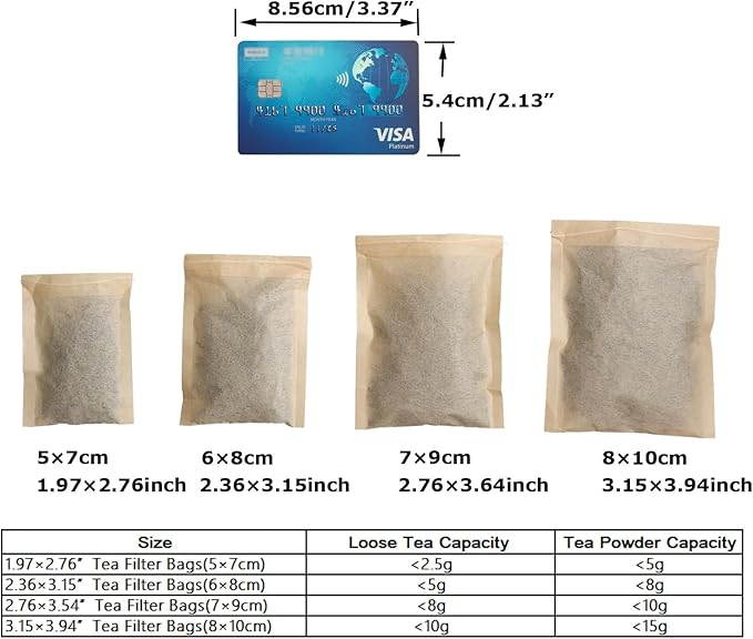 Eketirry 400pcs Disposable Tea Bags for Loose Tea, Empty Tea Bag with Wood Pulp Material, Unbleached Tea Filter Bag with Drawstring (Initial,2.36 x3.15 inch)