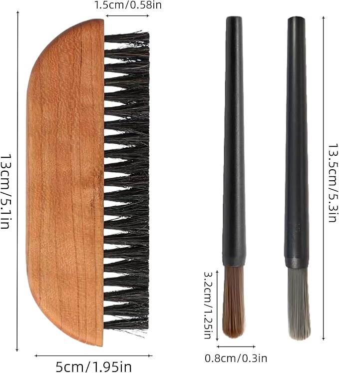 3-Piece Coffee Brush Grinder Cleaning Tool Household Cleaning Brush Set For Removing Coffee Grounds and Table Top Bar Coffee Powder