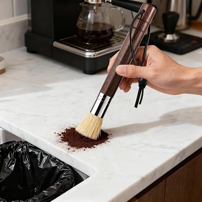 Coffee Grinder Cleaning Brush Dusting Espresso Brush Cleaner Wood Handle and Bristles Espresso Machine Cleaning Brush Coffee Cleaning Brush Barista Brush for Bean Grain Coffee Tool Barista HomeKitchen