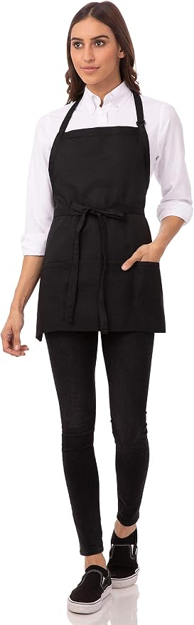 Chef Works Unisex Three Pocket Apron, Black, Plus Size - Image 2
