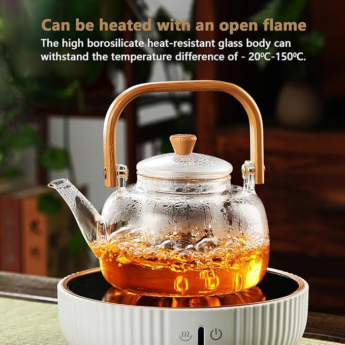 Glass Tea Pot Teapot for Stovetop Safe, Clear Teapot, Glass Tea Pot, Glass Tea Kettle, Glass Pot