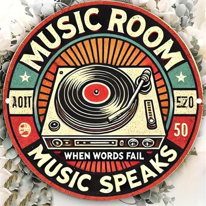 Vintage Vinyl Record Wall Art - Ideal for Music Lovers, Perfect for Bedroom, Home Bar & Club Decor, Great Christmas Gift, Music Room Decor by Unknown