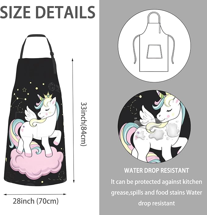 Apron, Stocking Stuffers Bib Apron with Adjustable Neck for Women, Suitable for Home Kitchen Cooking Apron - Image 2