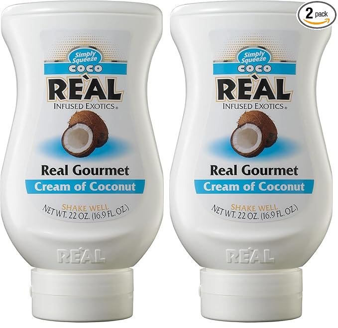 Coco Reàl, Cream of Coconut, 16.9 FL OZ Squeezable Bottle, Individually Boxed (Pack of 2)