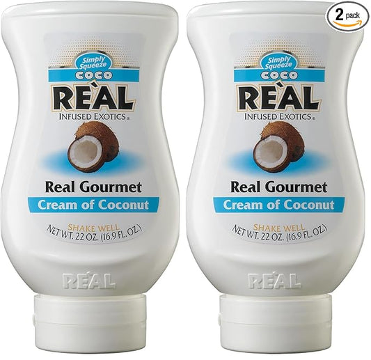 Coco Reàl, Cream of Coconut, 16.9 FL OZ Squeezable Bottle, Individually Boxed (Pack of 2)