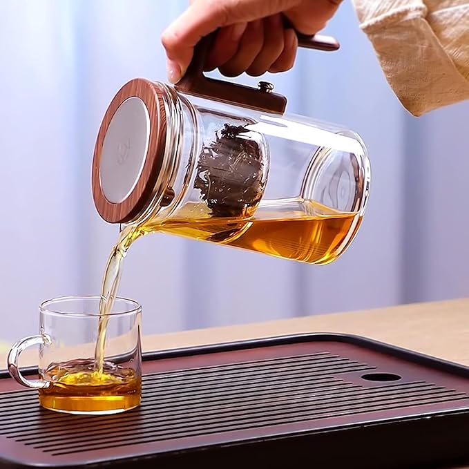 Tea Infuser Enchanti Tea Pot, Magic Glass Teapot with Infusers for Loose Tea, Detachable Glass Tea Brewer, Ideal for Tea Steeper 1000ML/33.82oz