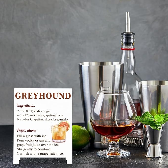 Greyhound Recipe Rustic Bar Decor for Home Cafe Farmhouse Cocktail Sign for Kitchen Bar Cart Accessories Mixology Christmas Gift for Bartender Men Women New Couple - 5.59 x 4.33 inch Acrylic Sign - Image 4