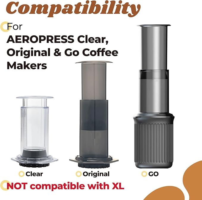 Metal Filter for AeroPress Go Travel Coffee Press Stainless Steel Reusable Coffee Filter for AeroPress Original Clear Coffee Filters Accessories Home Espresso Cold Brew French Press Filter