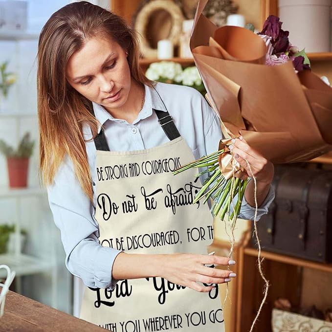 Christian Bible Verses Scripture Quotes Joshua 1:9 Waterproof Apron Kitchen Chef Aprons Bibs for Grooming Cooking Baking Painting Gardening - Image 6