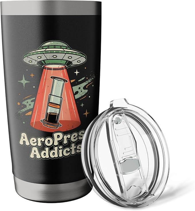UFO AeroPress Funny Coffee Shirts Sci-Fi AeroPress Brewing Stainless Steel Insulated Tumbler