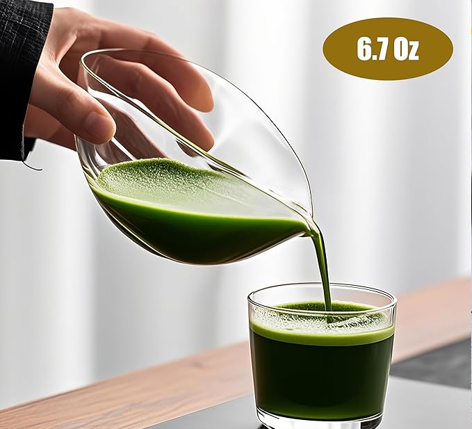 Matcha Bowl with Spout, Lead-Free Glass Tea Bowl with Pour Spout 7 Oz, Japanese Style Chawan, Matcha Ceremony Accessories