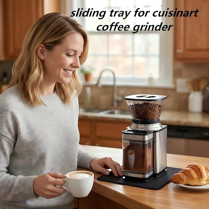 Sliding Pad Compatible with Cuisinart Coffee Grinder (8.6"x7.9") DBM-8P1- Smooth Glide with Anti-Slip Base - Perfect Accessories Fit for Coffee Maker Mat for Coffee Bean Grinder Electric