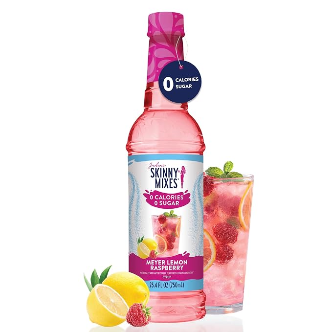 Jordan's Skinny Mixes Sugar Free Syrup, Meyer Lemon Raspberry, Fruit Flavored Water Enhancer, Drink Mix for Iced Tea, Lemonade, Drinks, Low Calorie Water Flavoring, Dairy & Gluten Free, 25.4 Fl Oz - Image 7
