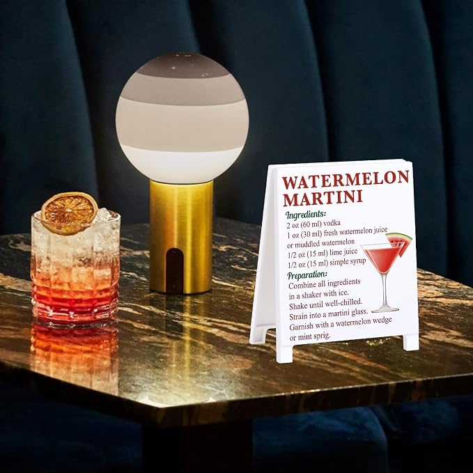 Watermelon Martini Recipe Rustic Bar Decor for Home Cafe Farmhouse Cocktail Sign for Kitchen Bar Cart Accessories Mixology Christmas Gift for Bartender Men Women Couple - 5.59 x 4.33 inch Acrylic Sign - Image 6
