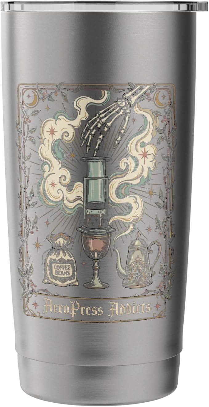 Gothic AeroPress Coffee Shirts Mystical Coffee Brewing Scene Stainless Steel Insulated Tumbler