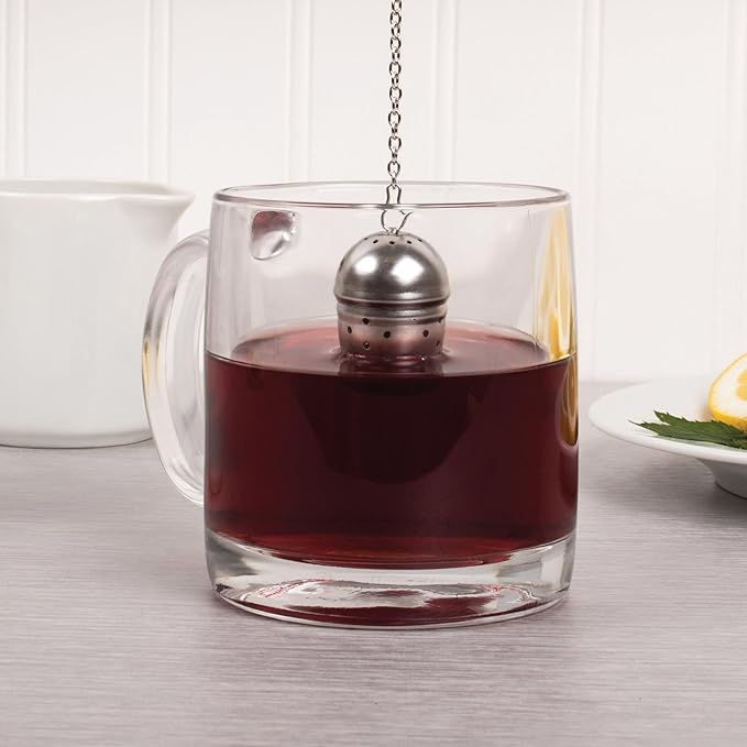 HIC Kitchen Mini Tea Ball Infusers, 18/8 Stainless Steel, Set of 2, For Loose Leaf Tea and Mulling Spices