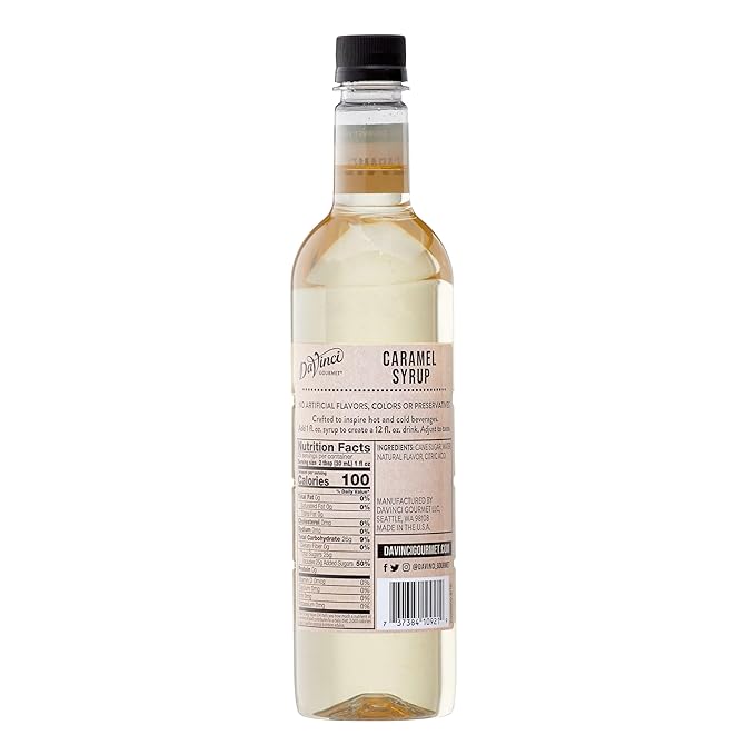 DaVinci Gourmet Naturals Caramel Syrup, 25.4 Fluid Ounces (Pack of 2)
