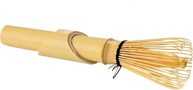 BambooMN Japanese Skinny Matcha Whisk Chasen - Long Handle Traditional Matcha Utensil - Skinny Natural Golden Brown - 2 Pieces