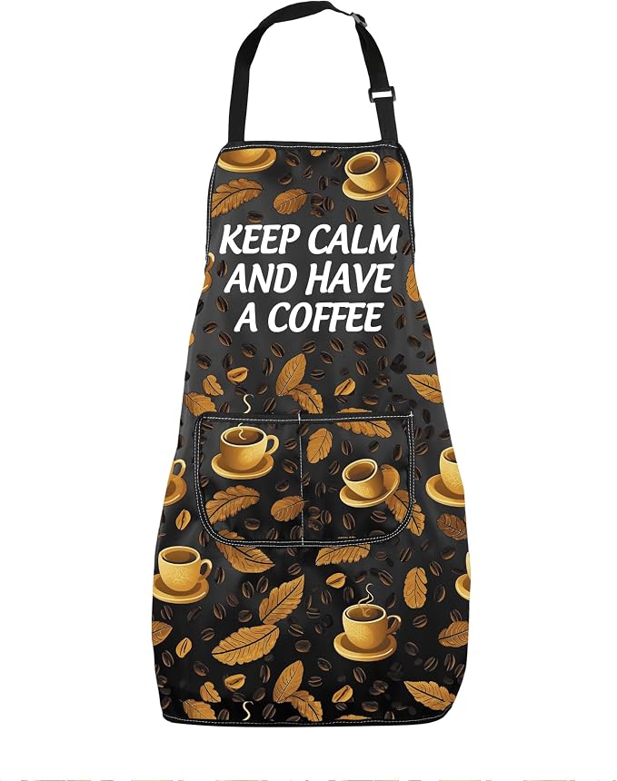 MNIGIU Barista Inspired Apron Coffee Lover Gift Keep And Have A Coffee Waterproof Apron With Pockets Drinkers Merch by MNIGIU