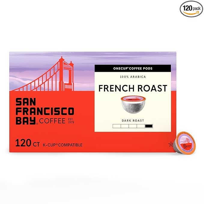 San Francisco Bay Compostable Coffee Pods - French Roast (120 Ct) K Cup Compatible including Keurig 2.0, Dark Roast